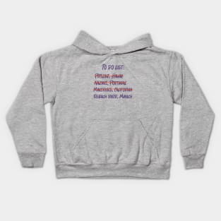 To do list for surfers Kids Hoodie